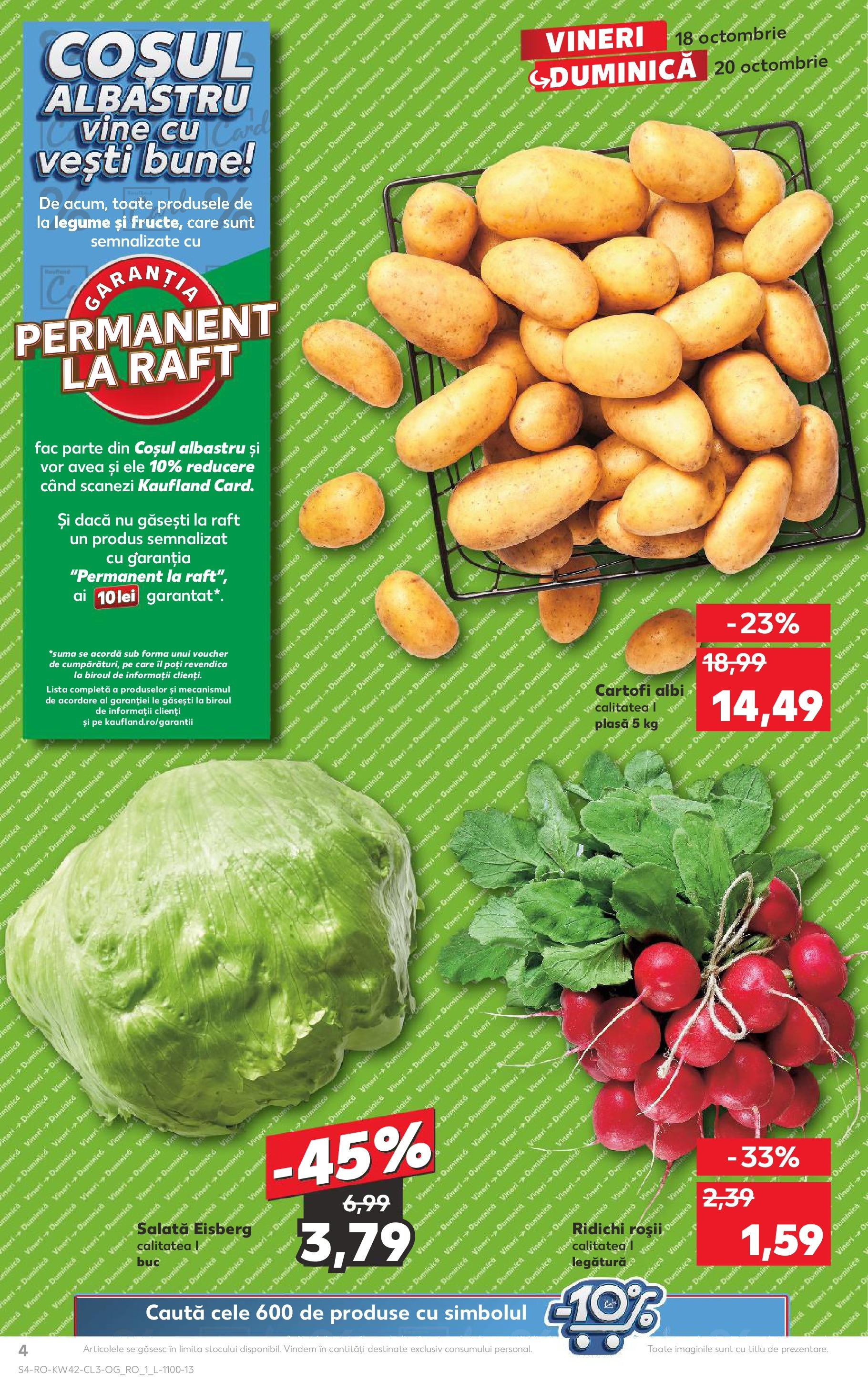 Catalog Kaufland - Târgu Mureş 18.10.2024 - Revista si Oferta | Pagină: 4 | Produse: Raft, Vin, Roșii, Legume