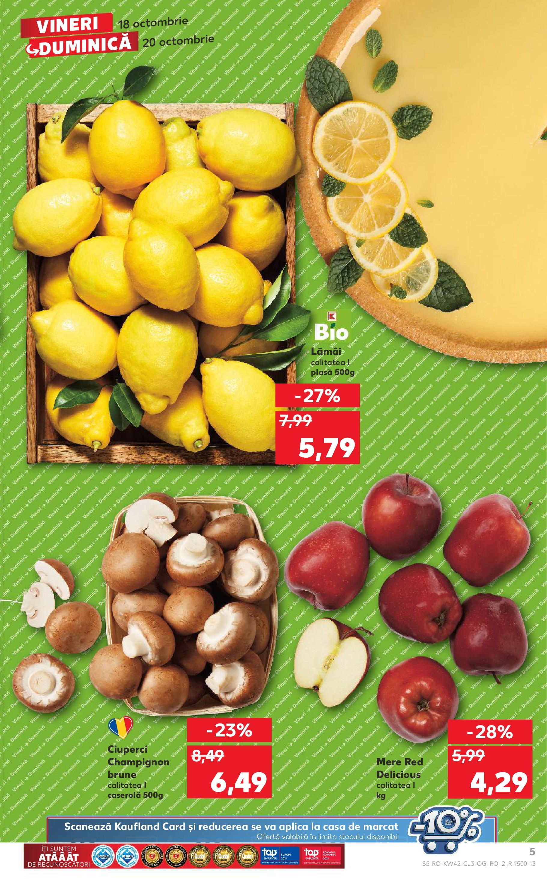 Catalog Kaufland - Târgu Mureş 18.10.2024 - Revista si Oferta | Pagină: 5 | Produse: Sită, Ciuperci, Vin, Mere