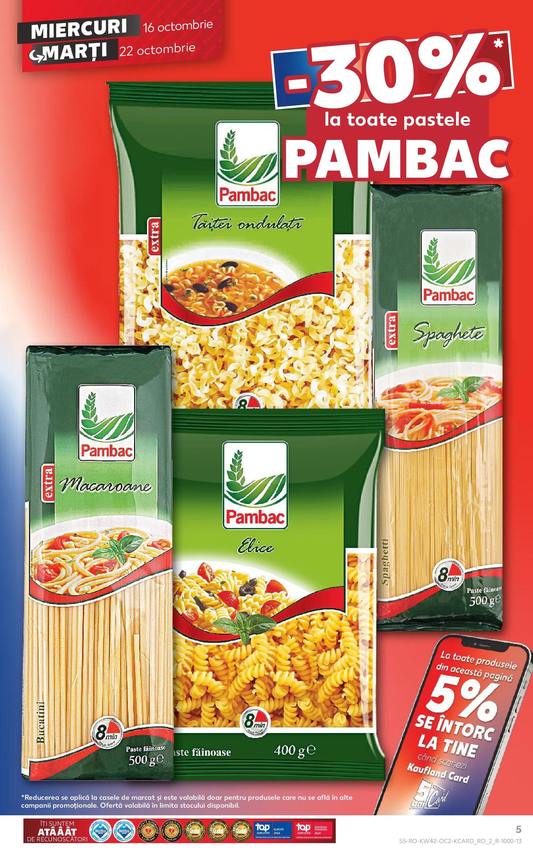 Catalog Kaufland - Bârlad 16.10.2024 - Revista si Oferta | Pagină: 5 | Produse: Paste