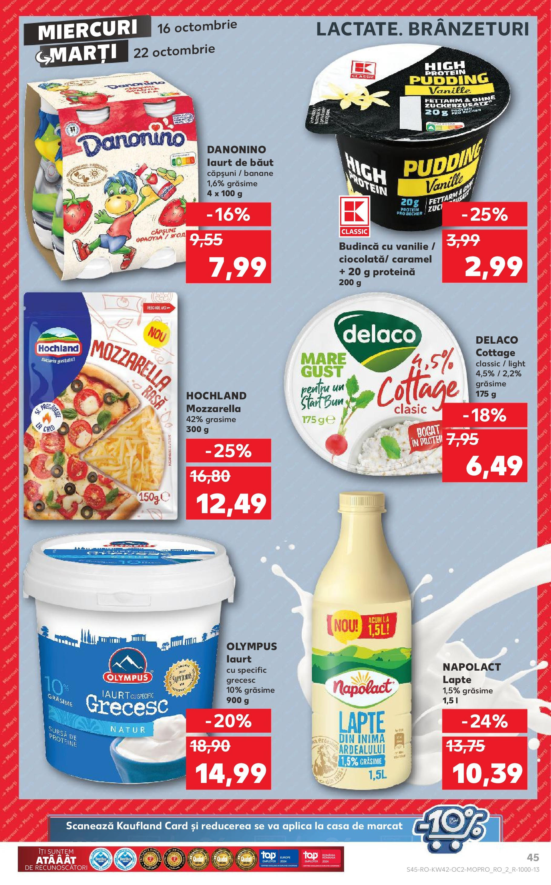 Catalog Kaufland - Bârlad 16.10.2024 - Revista si Oferta | Pagină: 57 | Produse: Șort, Mozzarella, Lapte, Iaurt