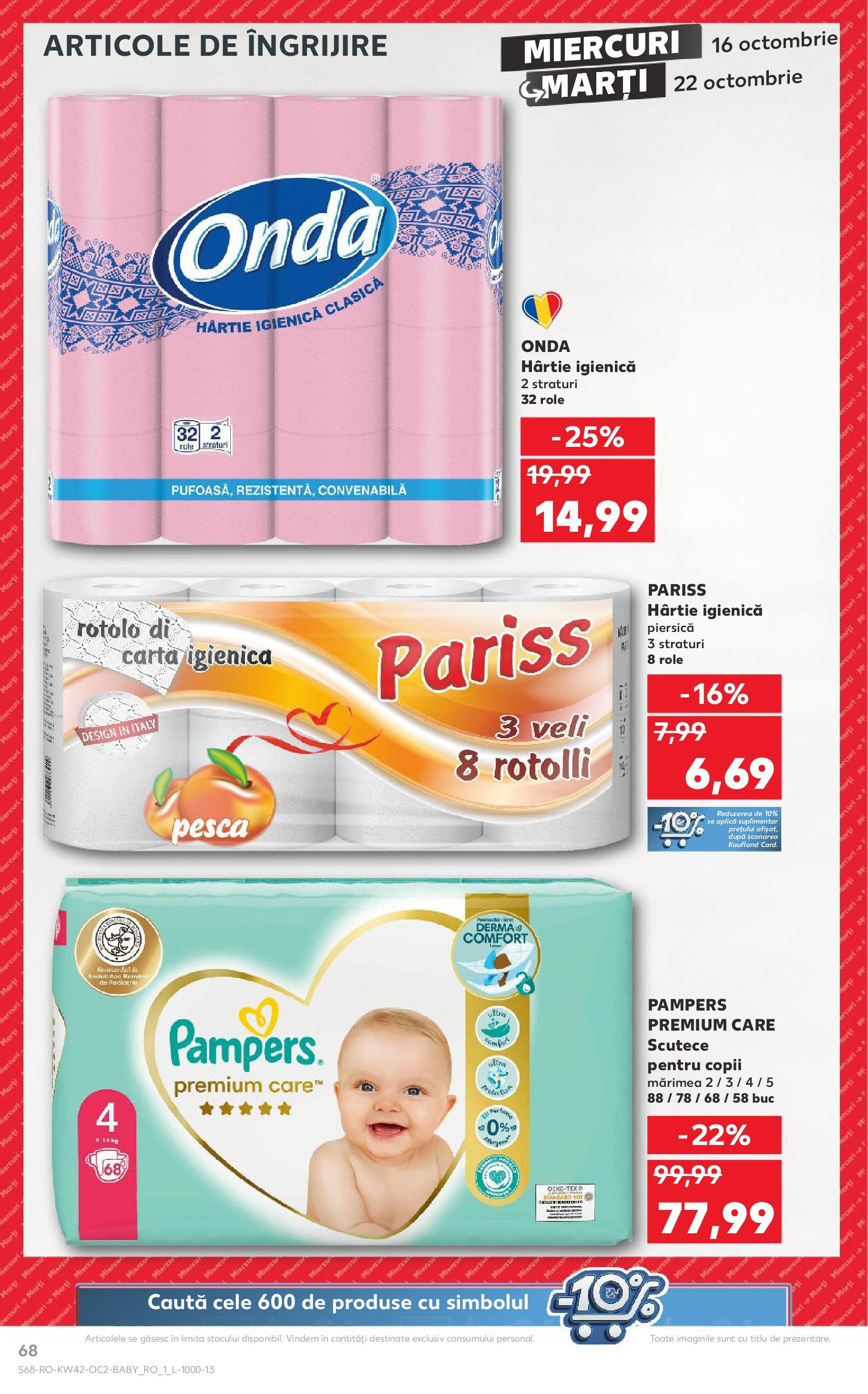 Catalog Kaufland - Braşov 16.10.2024 - Revista si Oferta | Pagină: 84 | Produse: Piersică, Role, Scutece