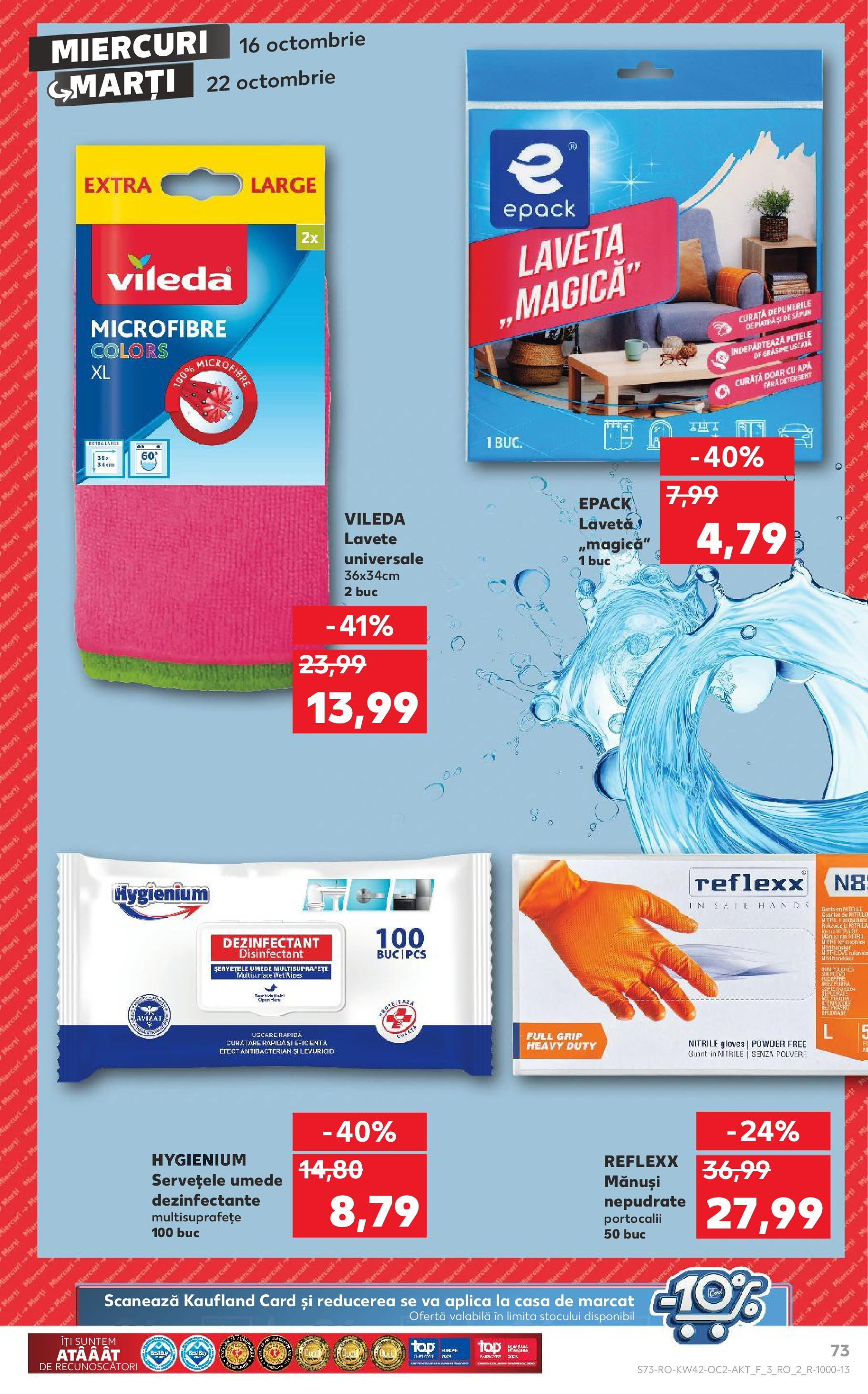 Catalog Kaufland - Bârlad 16.10.2024 - Revista si Oferta | Pagină: 89 | Produse: Mănuși, Săpun, Lavete, Șervețele umede