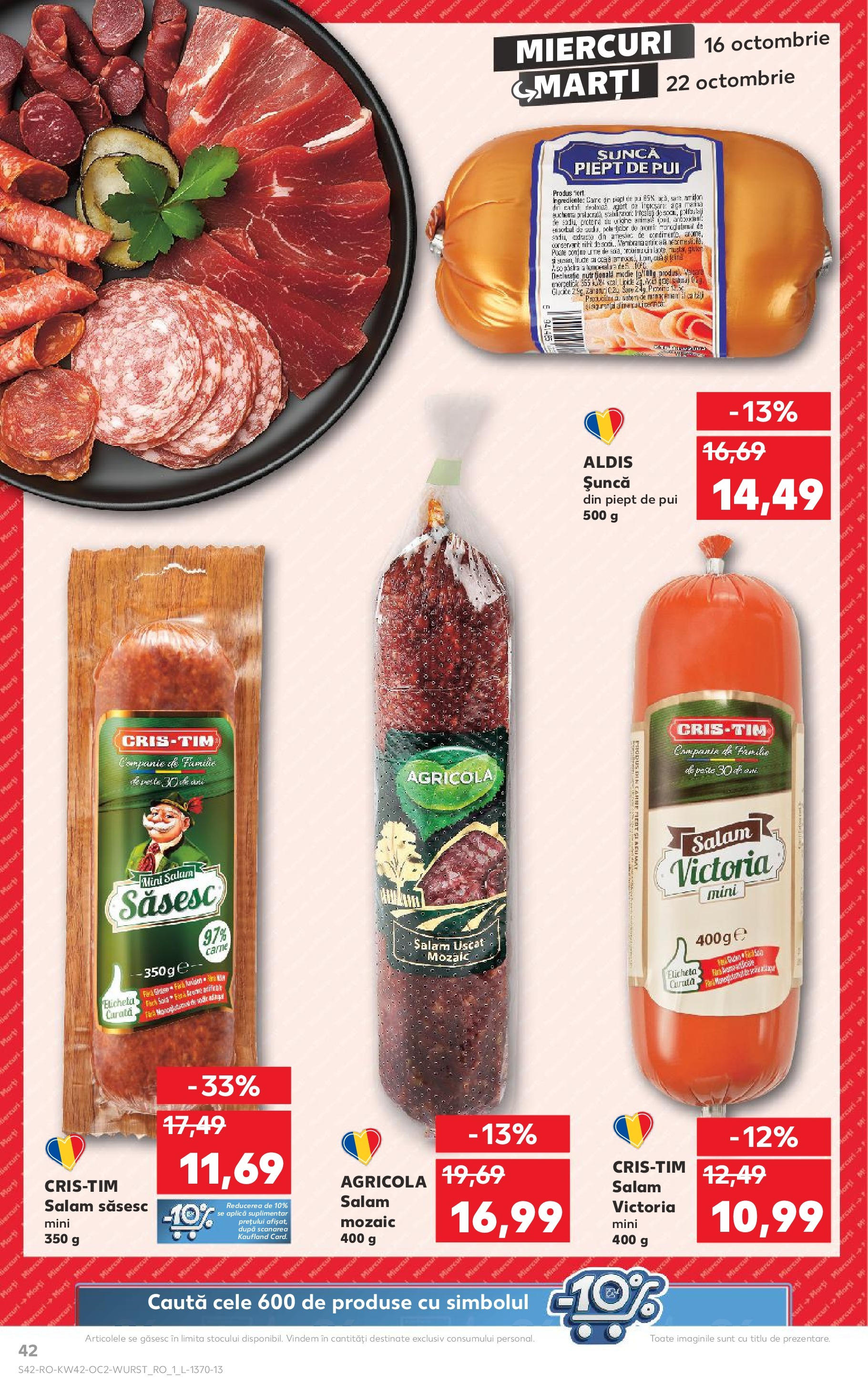 Catalog Kaufland - Medgidia 16.10.2024 - Revista si Oferta | Pagină: 54 | Produse: Salam, Șuncă, Paste, Fructe