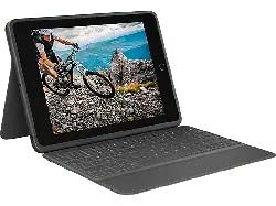 LOGITECH Rugged Folio, iPad (7., 8. und 9. Generation), Smart Connector, DEU (Qwertz), Grafit; Tastatur und Foliohülle