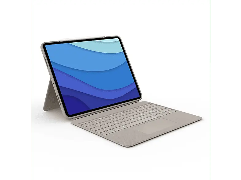 LOGITECH Combo Touch, iPad Pro 12.9 Zoll (5. & 6. Generation), Smart Connector, DEU (Qwertz), Sand; Tablet Tastatur