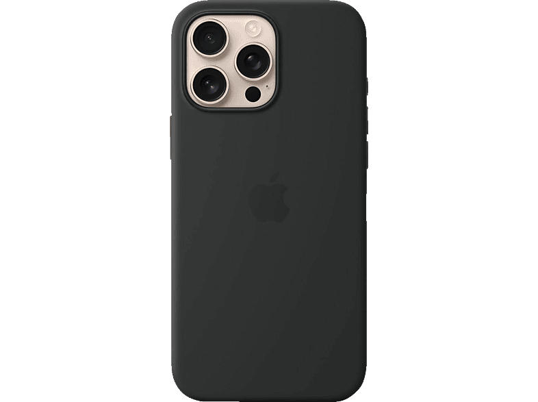 Apple Silikon Case mit MagSafe Backcover, für Apple iPhone 16 Pro Max, Schwarz; Handyhülle