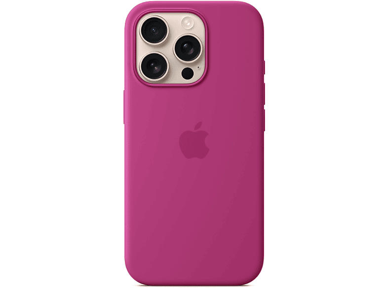 Apple Silikon Case mit MagSafe Backcover, für Apple iPhone 16 Pro, Fuchsia; Handyhülle