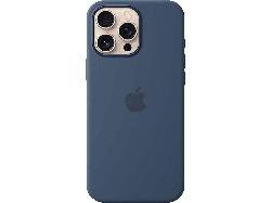 Apple Silikon Case mit MagSafe Backcover, für Apple iPhone 16 Pro Max, Denim; Handyhülle