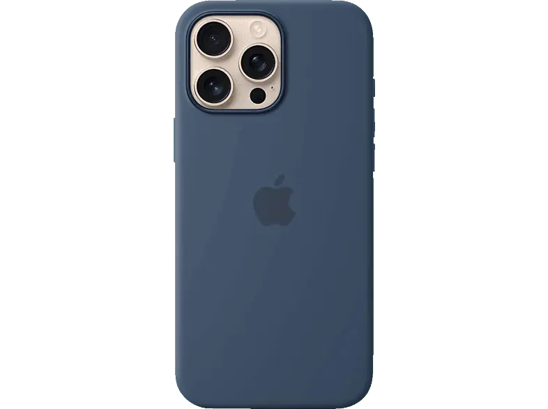 Apple Silikon Case mit MagSafe Backcover, für Apple iPhone 16 Pro Max, Denim; Handyhülle