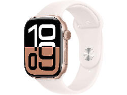 Apple Watch Series 10 GPS 46mm Aluminiumgehäuse, Sportarmband M/L, Rose Gold; Smartwatch