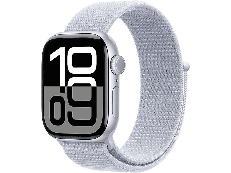 Apple Watch Series 10 GPS 42mm Aluminiumgehäuse, Sport Loop Armband, Silber; Smartwatch