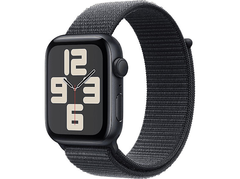 Apple Watch SE 2024 GPS 44mm Aluminiumgehäuse, Tinte Sport Loop, Mitternacht; Smartwatch