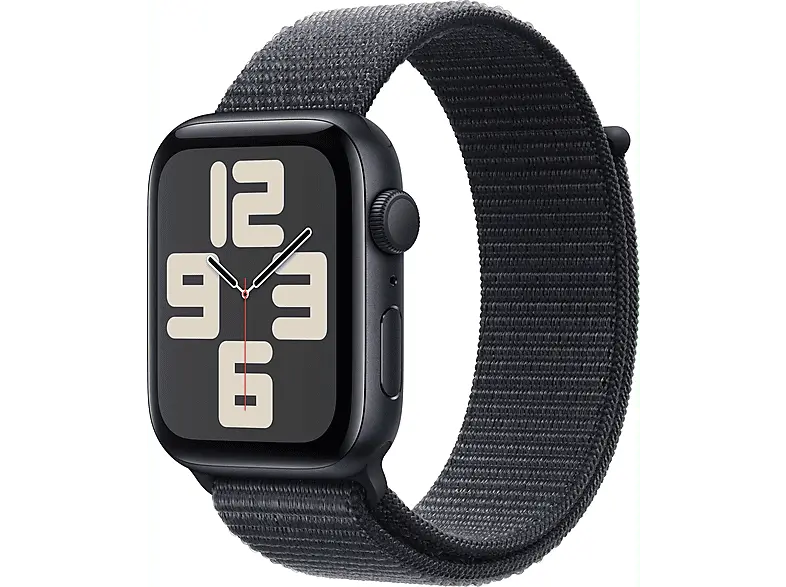 Apple Watch SE 2024 GPS 44mm Aluminiumgehäuse, Tinte Sport Loop, Mitternacht; Smartwatch