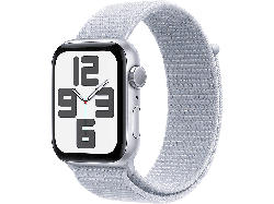 Apple Watch SE 2024 GPS 40mm Aluminiumgehäuse, Blaue Wolke Sport Loop, Silber; Smartwatch