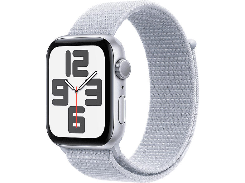 Apple Watch SE 2024 GPS 40mm Aluminiumgehäuse, Blaue Wolke Sport Loop, Silber; Smartwatch