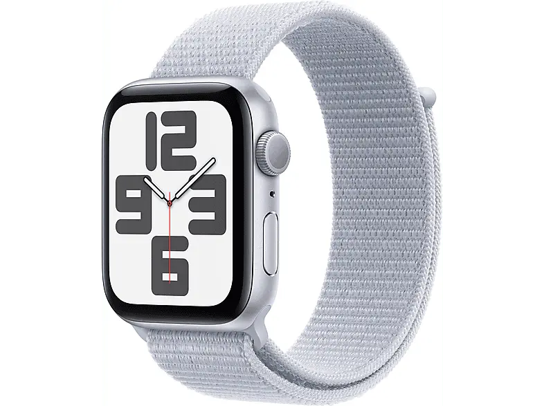 Apple Watch SE 2024 GPS 40mm Aluminiumgeh&auml;use, Blaue Wolke Sport Loop, Silber; Smartwatch