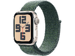 Apple Watch SE 2024 GPS 40mm Aluminiumgehäuse, Seegrün Sport Loop Armband, Polarstern; Smartwatch