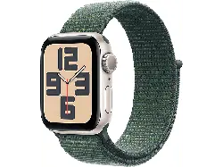 Apple Watch SE 2024 GPS 40mm Aluminiumgehäuse, Seegrün Sport Loop Armband, Polarstern; Smartwatch