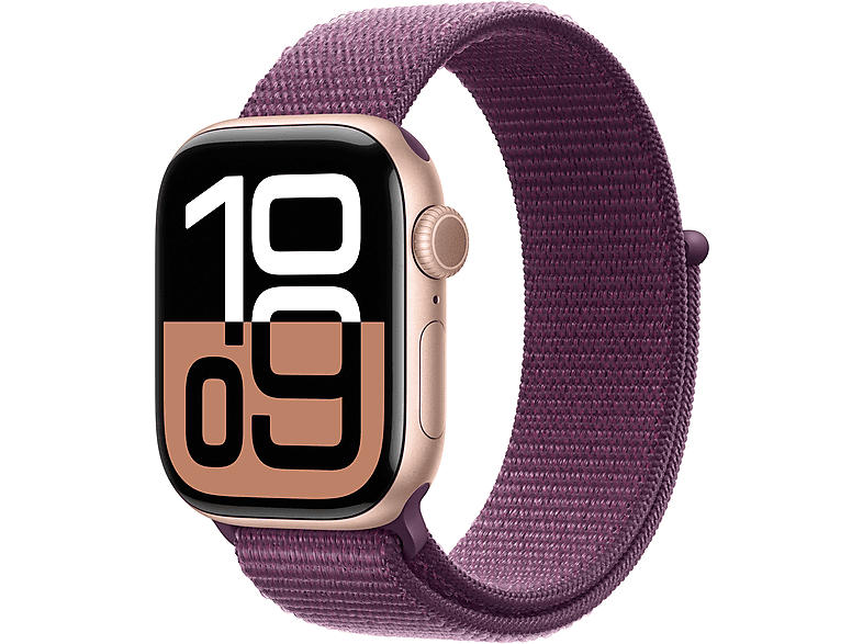 Apple Watch Series 10 GPS 42mm Aluminiumgehäuse, Sport Loop Armband, Rose Gold; Smartwatch