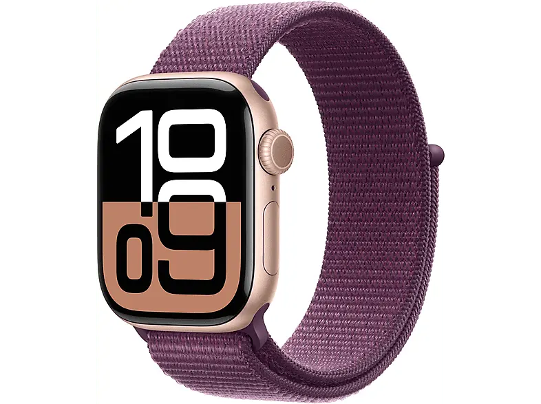 Apple Watch Series 10 GPS 42mm Aluminiumgehäuse, Sport Loop Armband, Rose Gold; Smartwatch