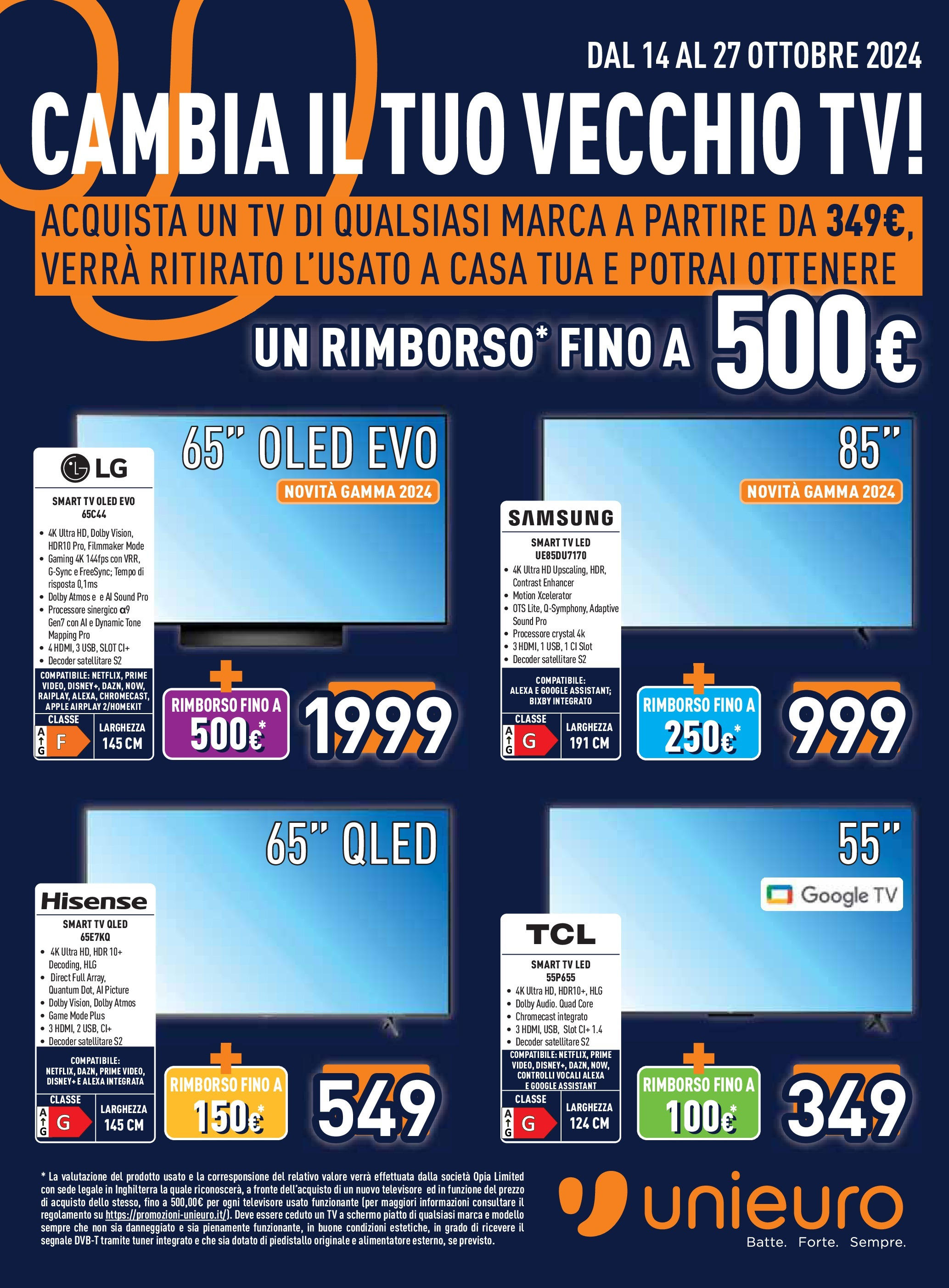 Nuovo Unieuro - Volantino Roma dal 13/10/2024 > offerte anteprima 🛍️ | Pagina: 1 | Prodotti: Schermo, smart TV, TV, Samsung