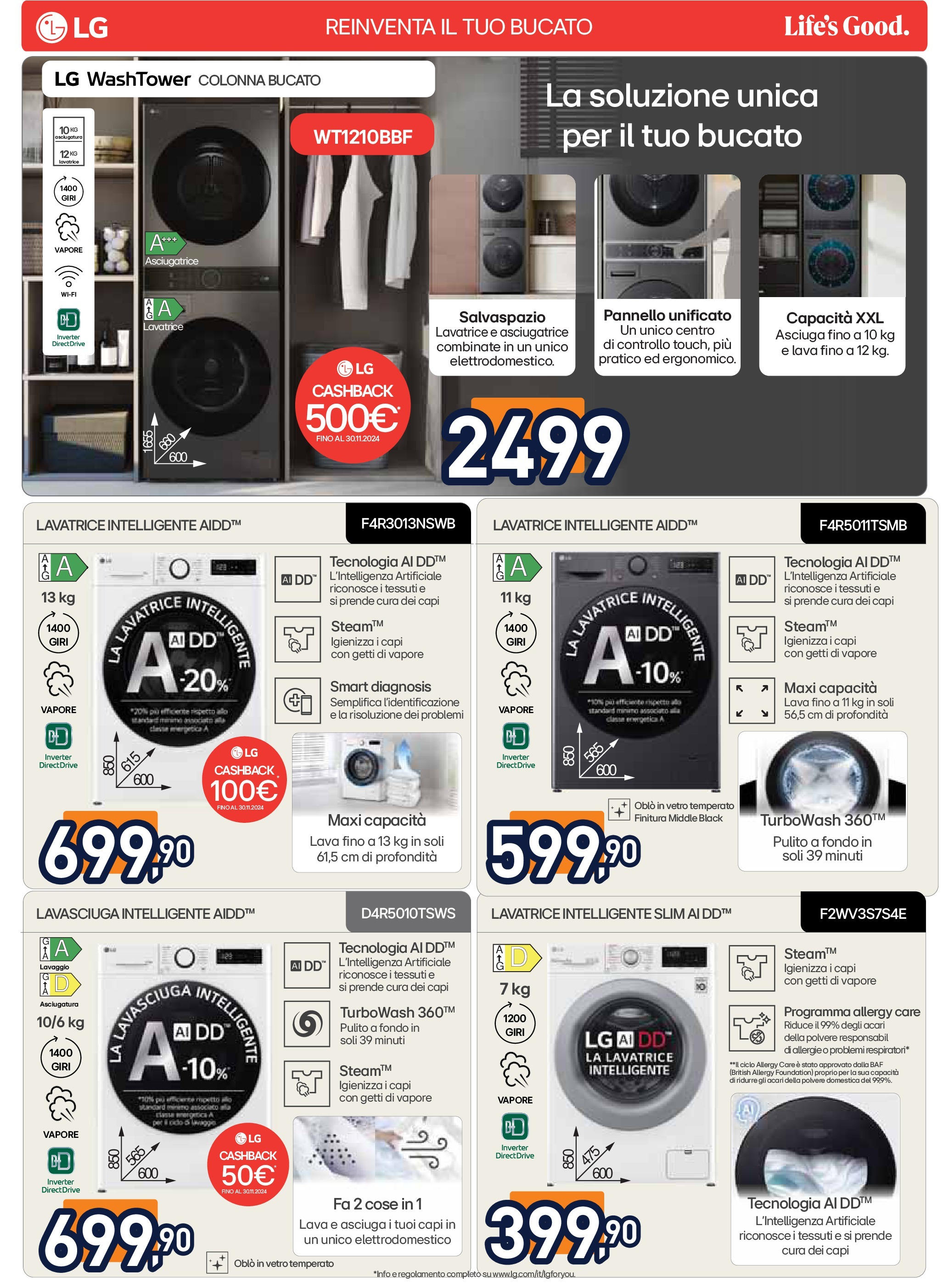 Nuovo Unieuro - Volantino Roma dal 13/10/2024 > offerte anteprima 🛍️ | Pagina: 30 | Prodotti: Lavasciuga, Lavatrice, Asciugatrice