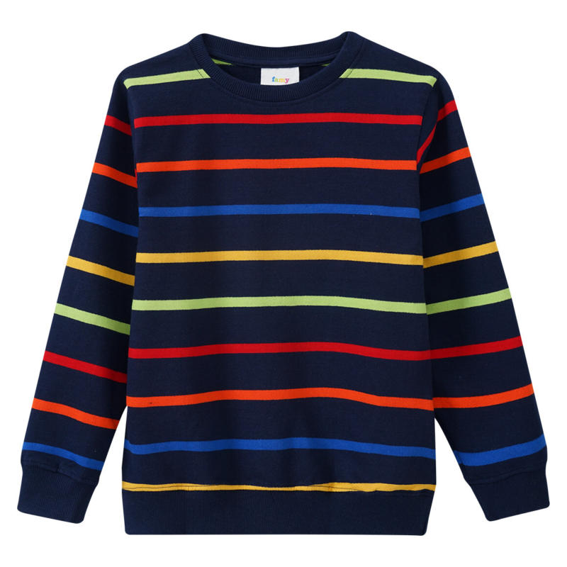 Jungen Sweatshirt mit bunten Ringeln (Nur online)