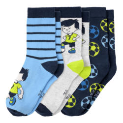 3 Paar Jungen Socken mit Fußball-Motiven