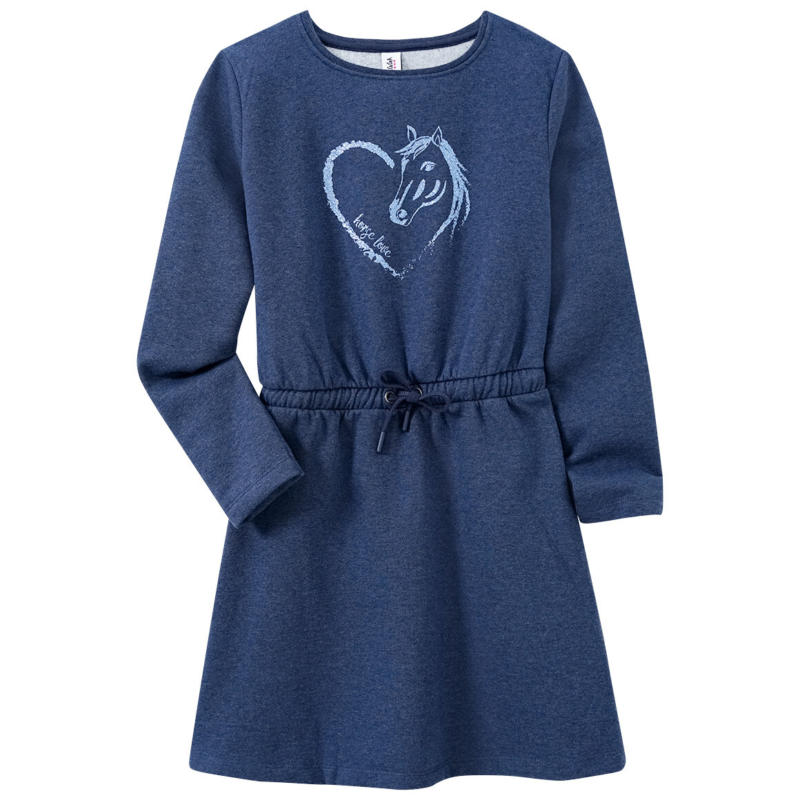 Mädchen Sweatkleid mit Pferde-Motiv