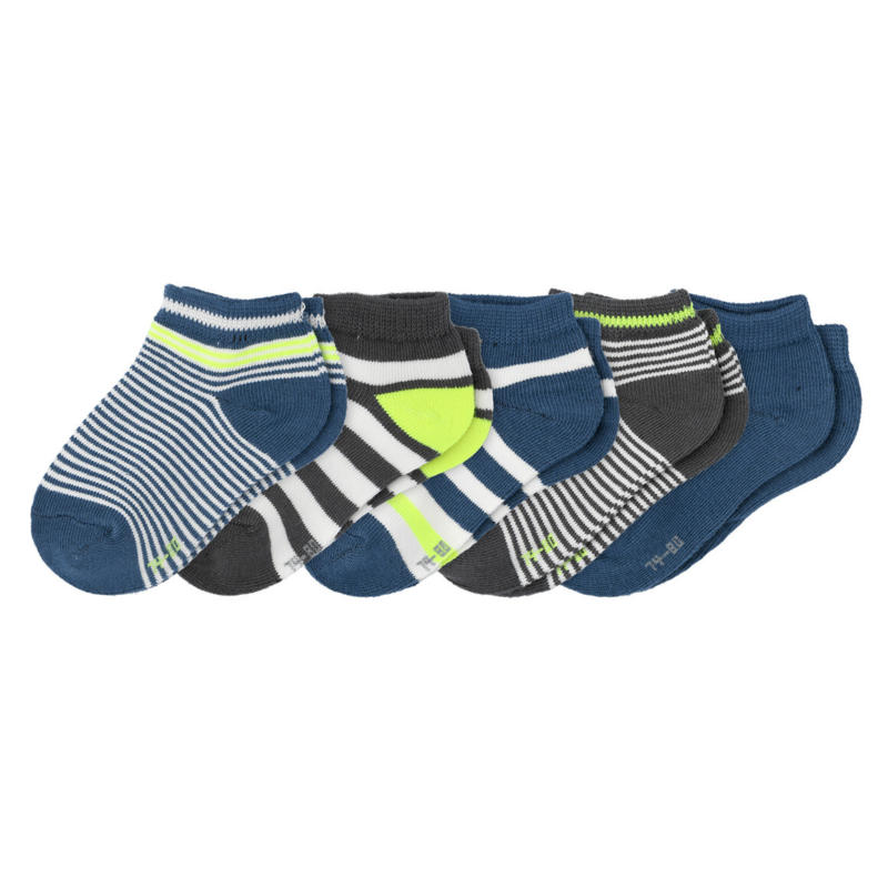 5 Paar Baby Sneaker-Socken mit Streifen