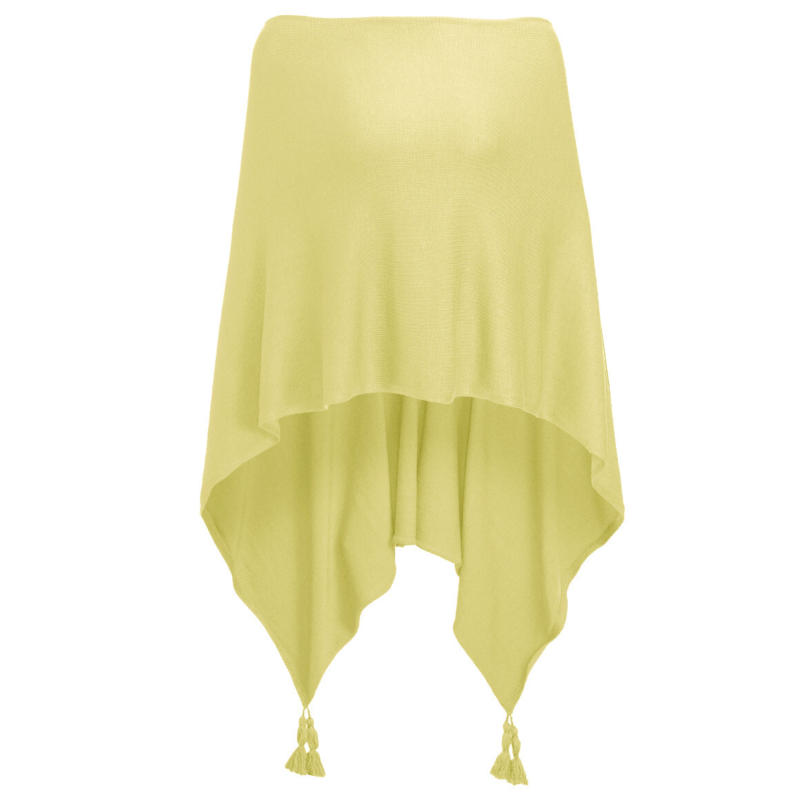 Damen Poncho mit Tasseln