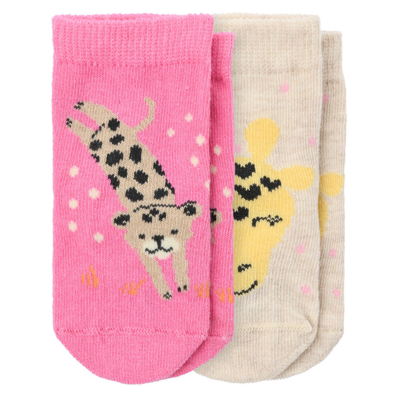 2 Paar Newborn Socken mit Tier-Motiven