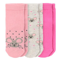 3 Paar Baby Socken mit Maus-Motiv