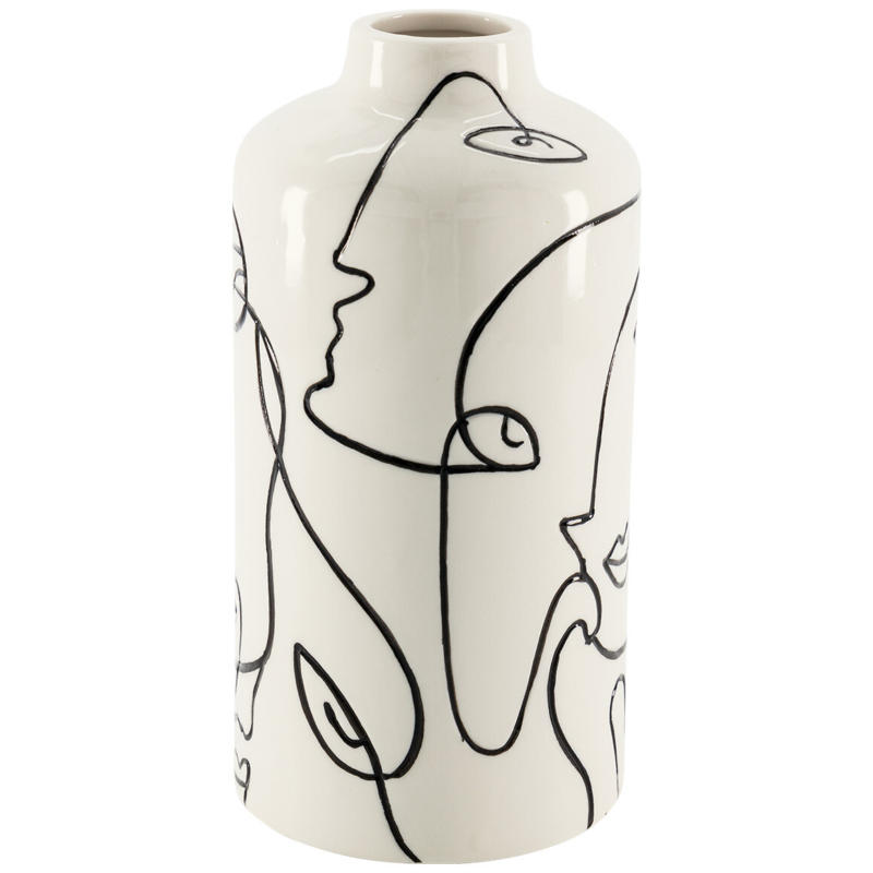 Vase mit Gesichter-Motiven