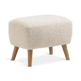 JYSK Taburet VILDSUND 52x41 alb-murdar plușat