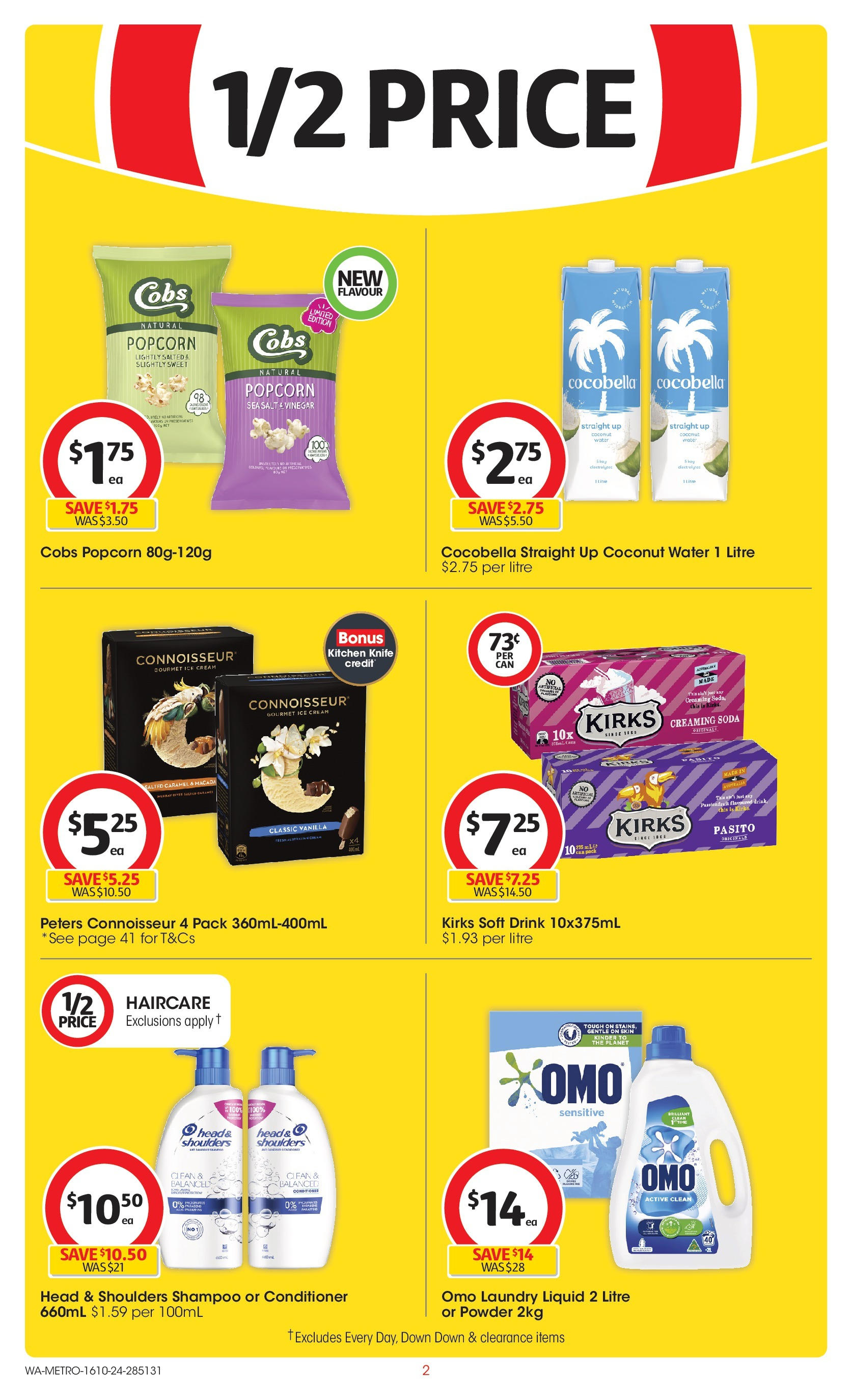 ﻿﻿Coles catalogue valid from 16/10/2024 > Online Australia | Page: 2 | Products: Conditioner, Ice cream, Water, Laundry