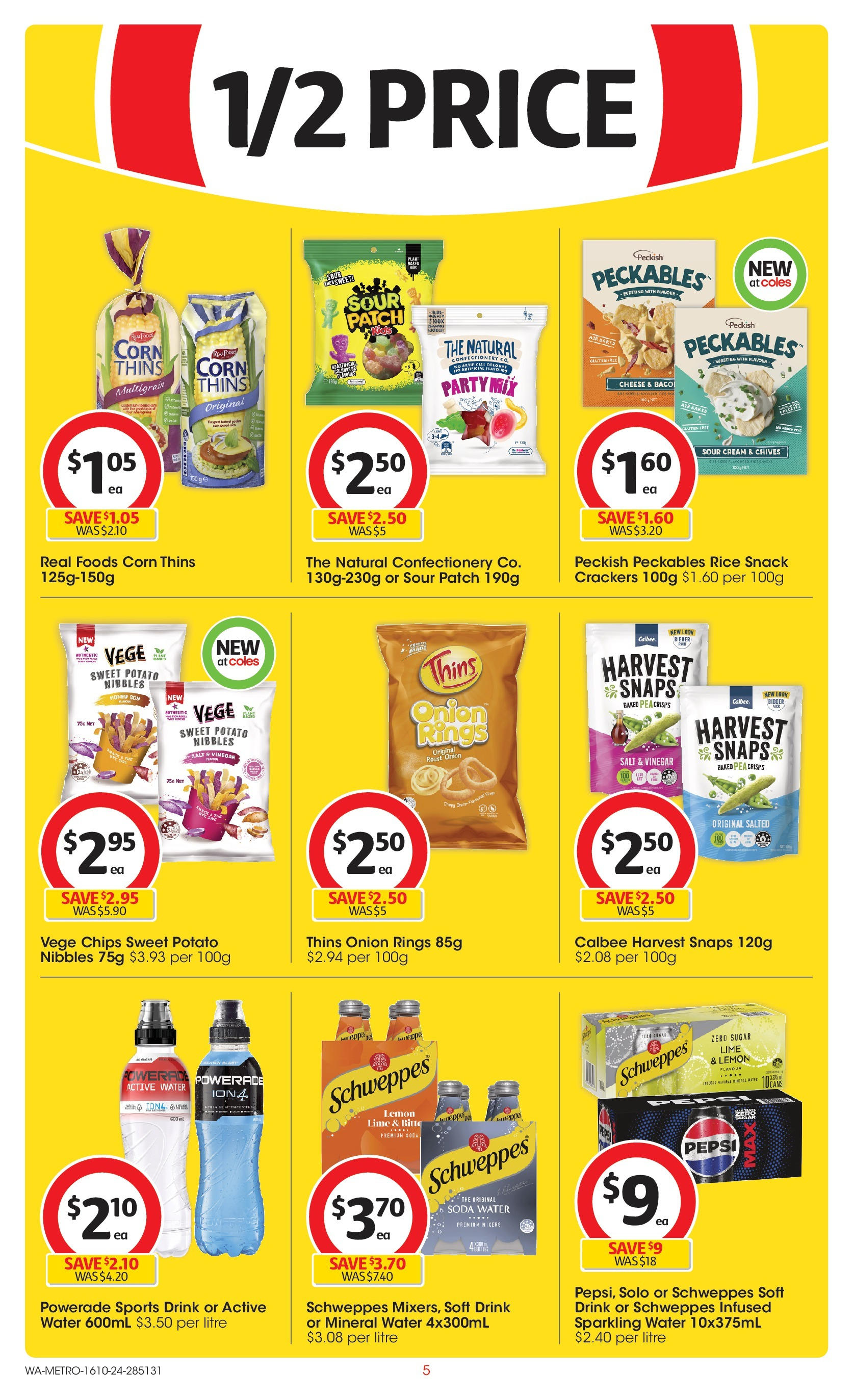 ﻿﻿Coles catalogue valid from 16/10/2024 > Online Australia | Page: 5 | Products: Cheese, Pepsi, Water, Lime