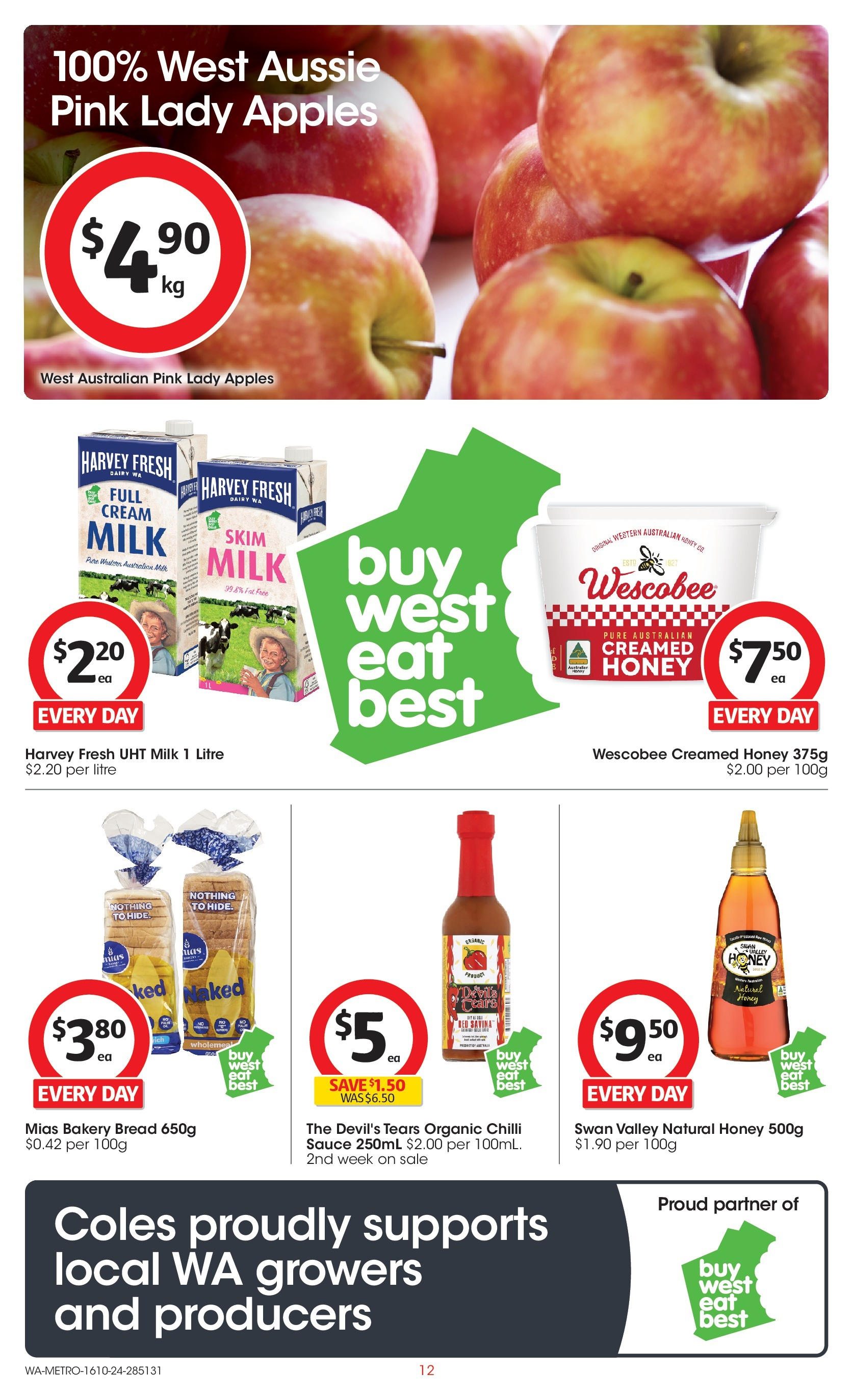 ﻿﻿Coles catalogue valid from 16/10/2024 > Online Australia | Page: 12 | Products: Milk, Honey, Sauce, Chilli