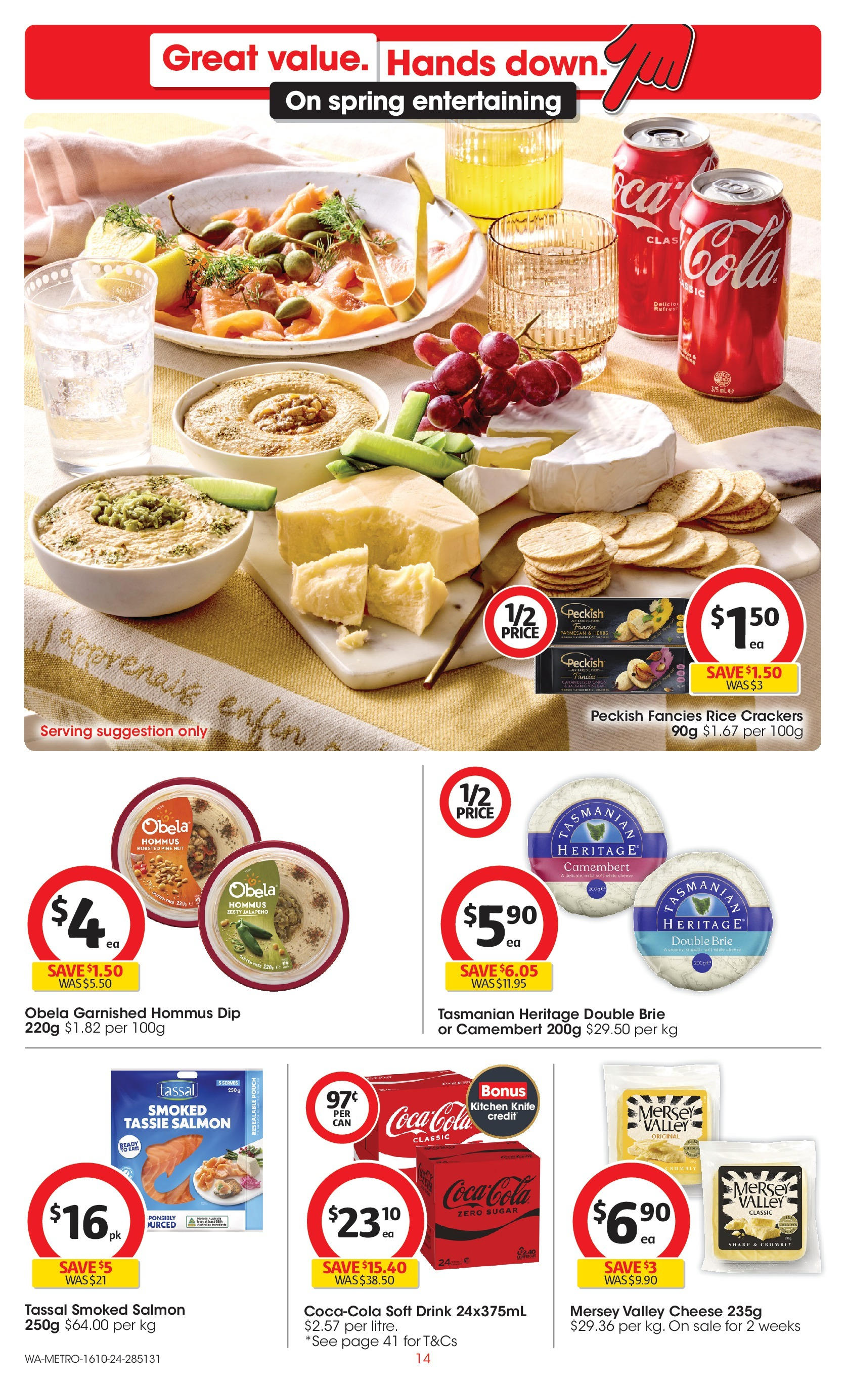 ﻿﻿Coles catalogue valid from 16/10/2024 > Online Australia | Page: 14 | Products: Crackers, Cheese, Rice, Salmon