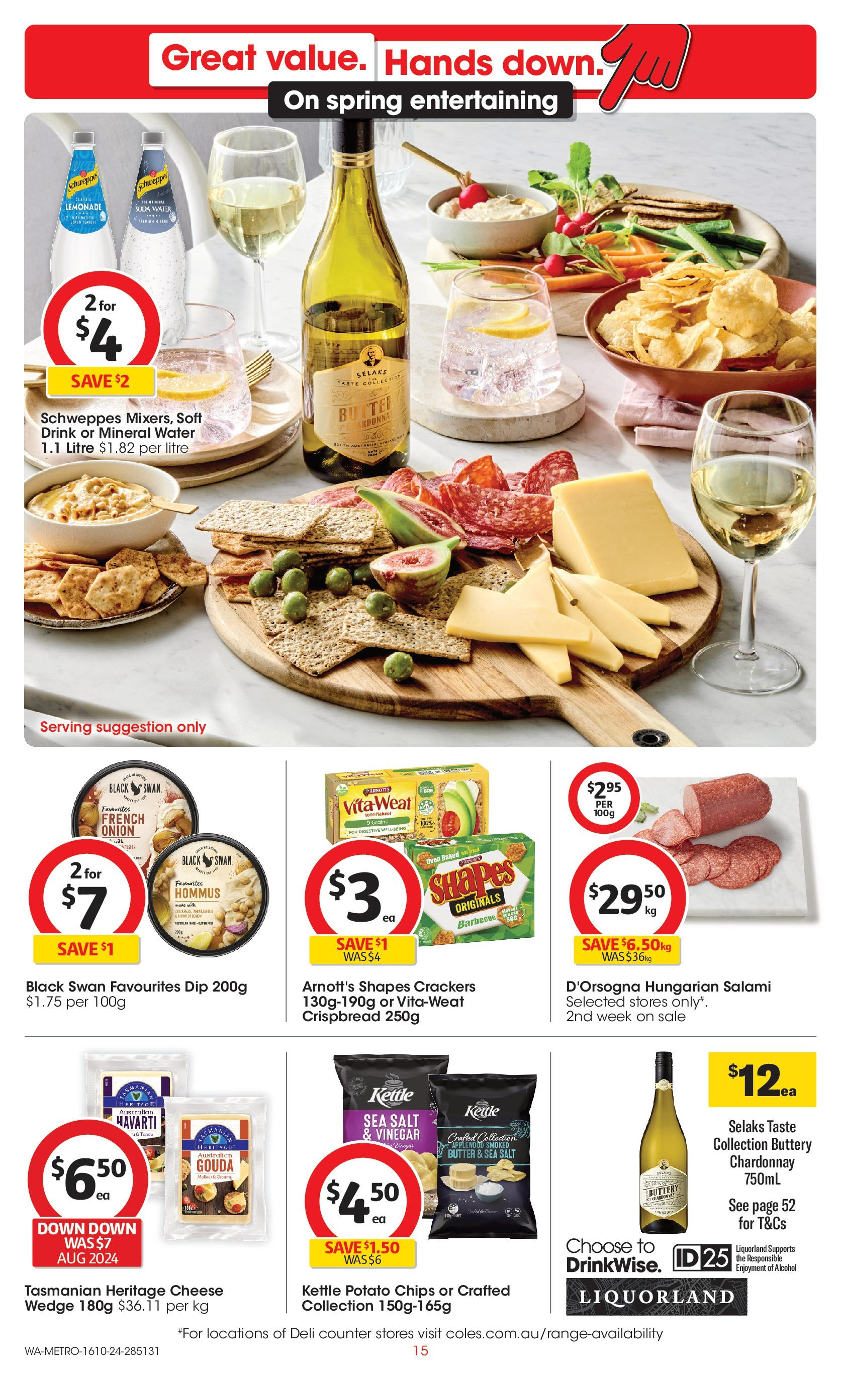 ﻿﻿Coles catalogue valid from 16/10/2024 > Online Australia | Page: 15 | Products: Crackers, Salt, Vinegar, Kettle