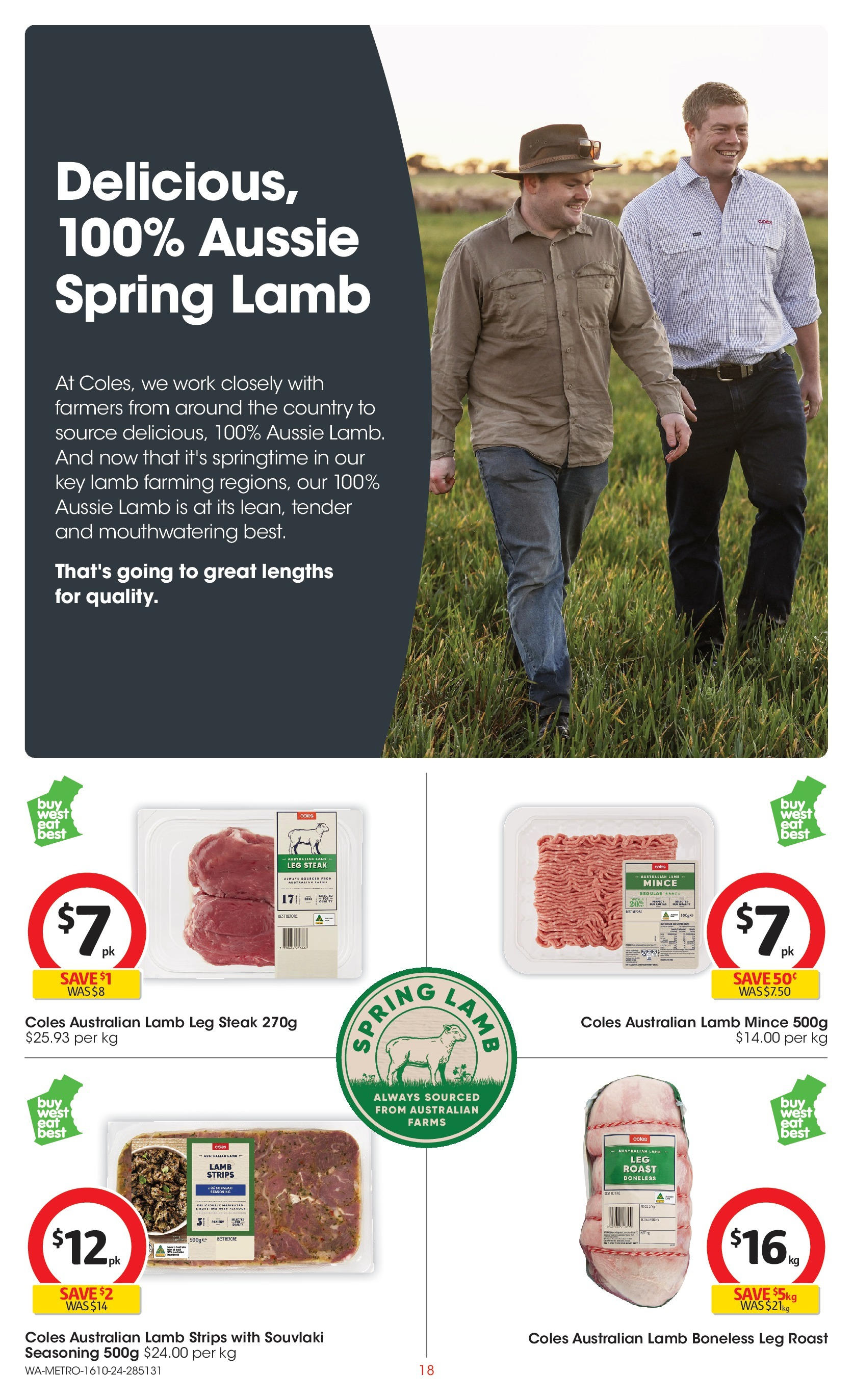 ﻿﻿Coles catalogue valid from 16/10/2024 > Online Australia | Page: 18 | Products: Lamb, Steak