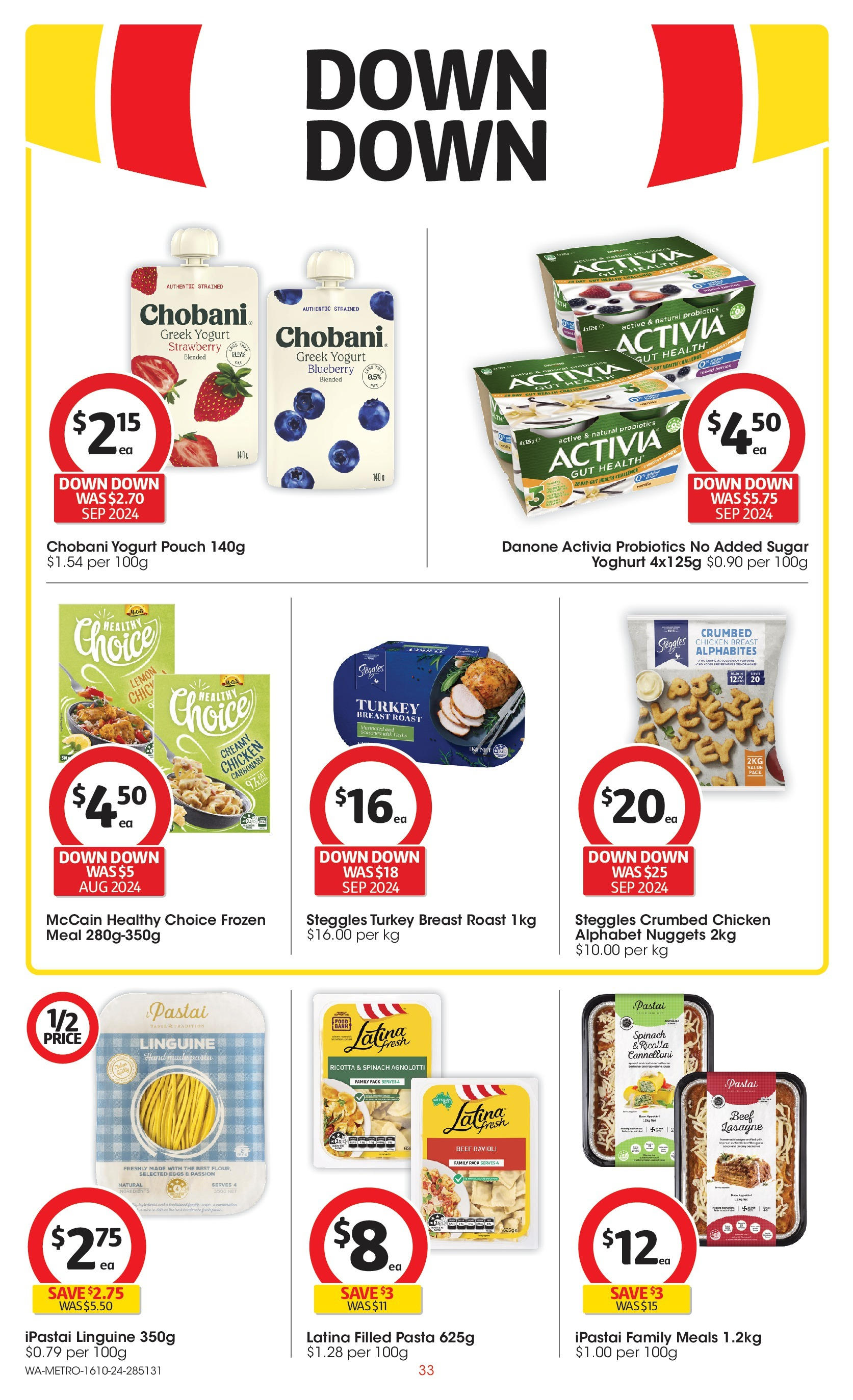 ﻿﻿Coles catalogue valid from 16/10/2024 > Online Australia | Page: 33 | Products: Yoghurt, Spinach, Sugar, Lemon