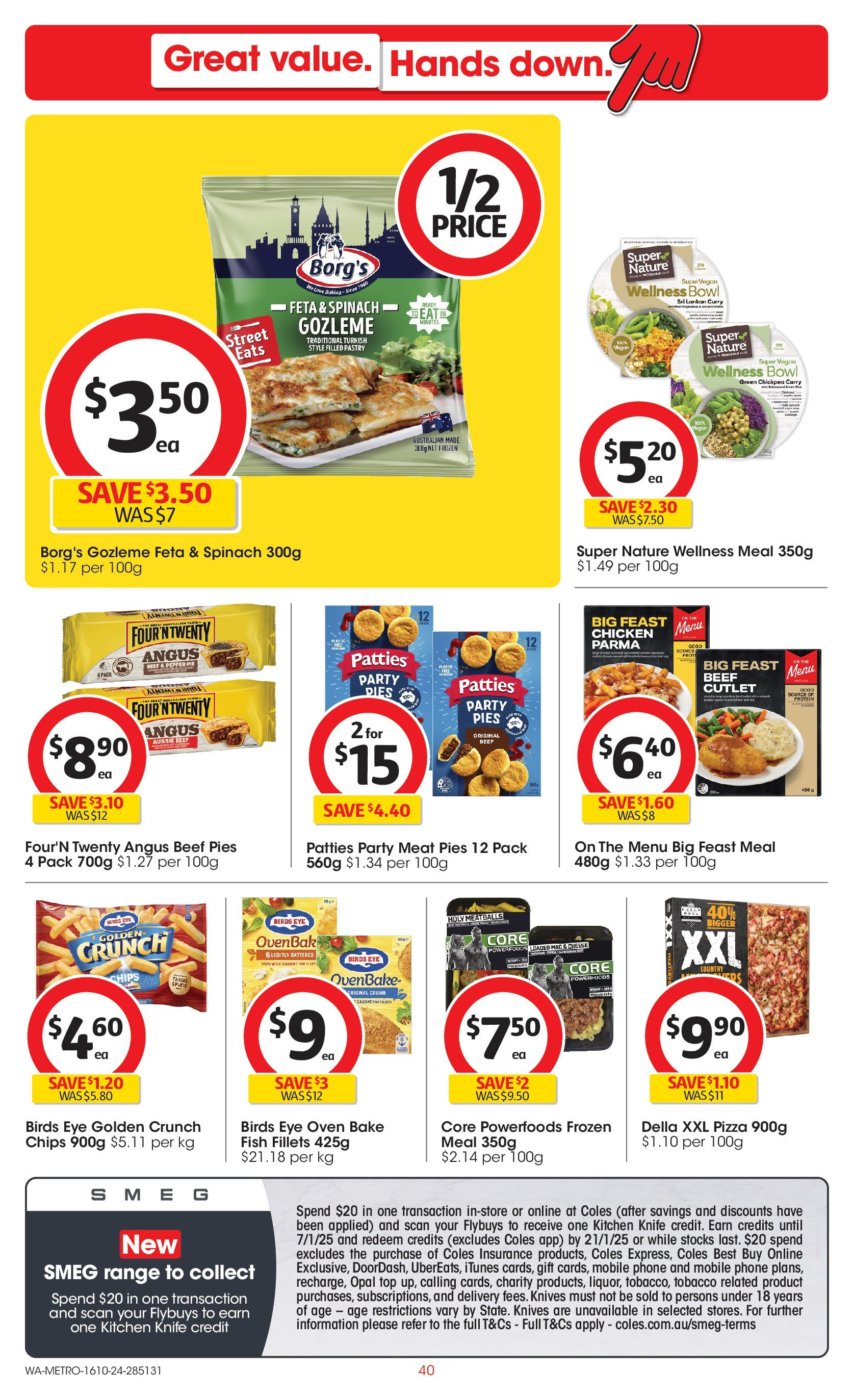 ﻿﻿Coles catalogue valid from 16/10/2024 > Online Australia | Page: 40 | Products: Curry, Pizza, Fish, Pies