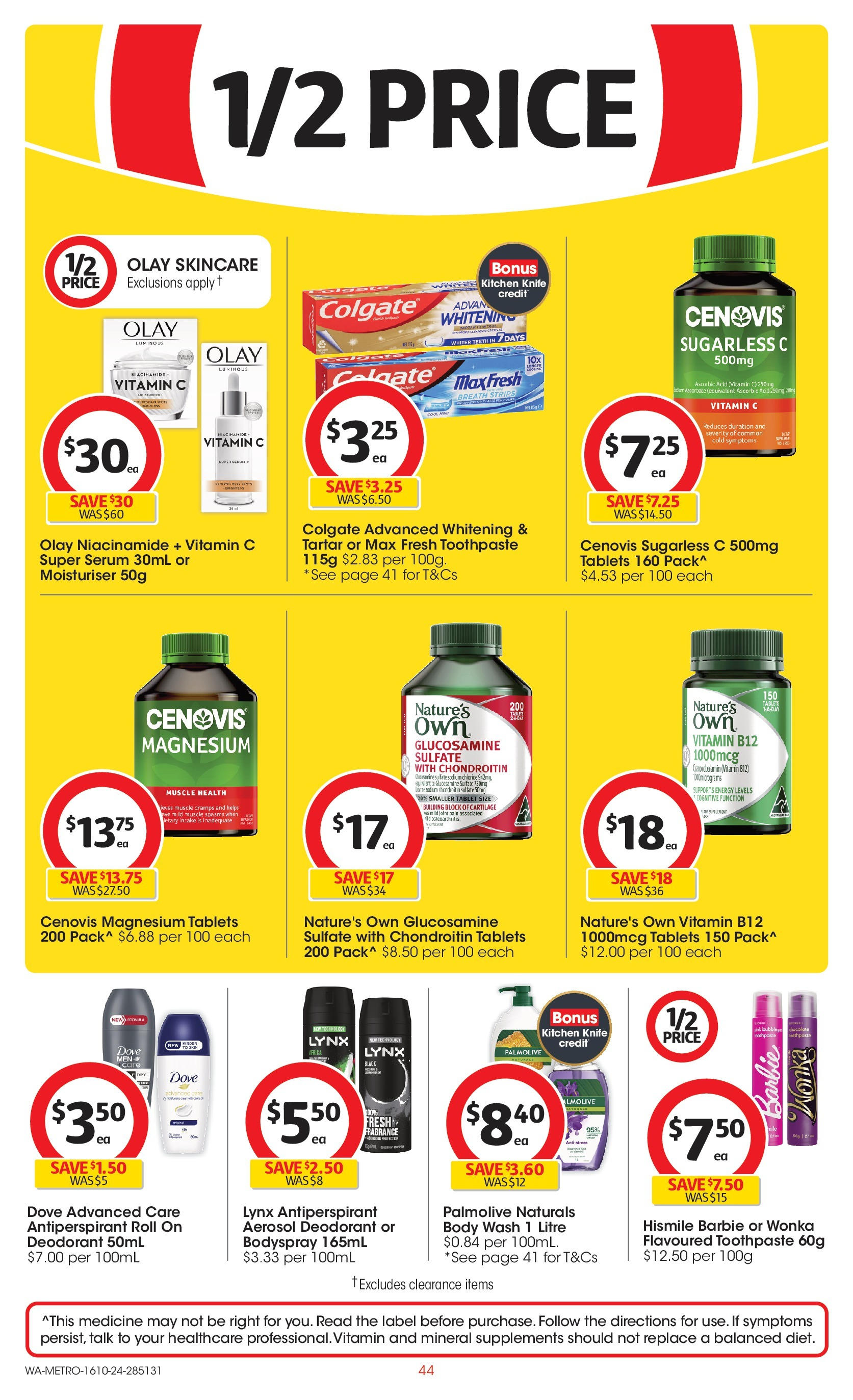 ﻿﻿Coles catalogue valid from 16/10/2024 > Online Australia | Page: 44 | Products: Fragrance, Moisturiser, Toothpaste, Vitamin