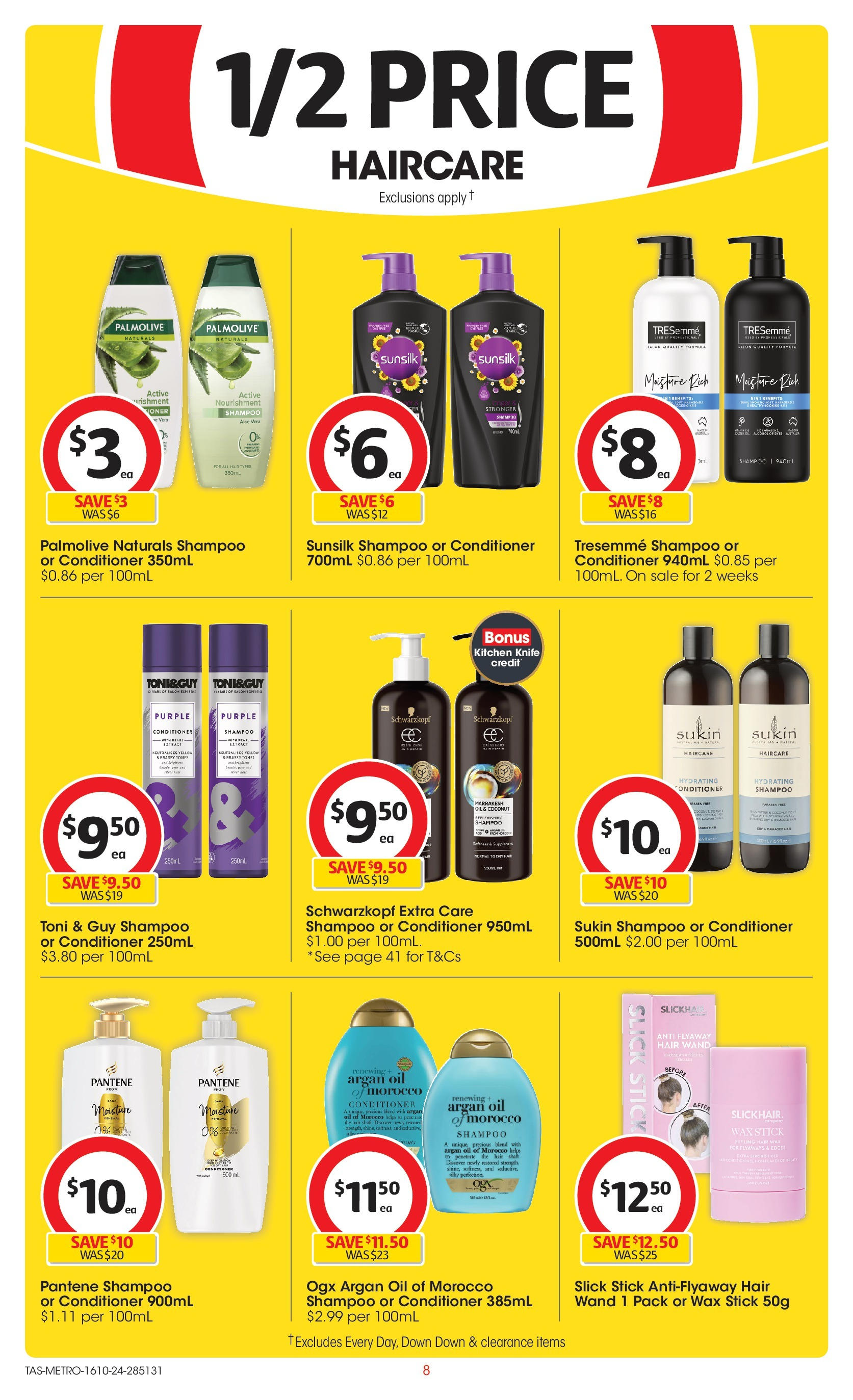 ﻿﻿Coles catalogue valid from 16/10/2024 > Online Australia | Page: 8 | Products: Shampoo, Conditioner, Oil, Argan oil