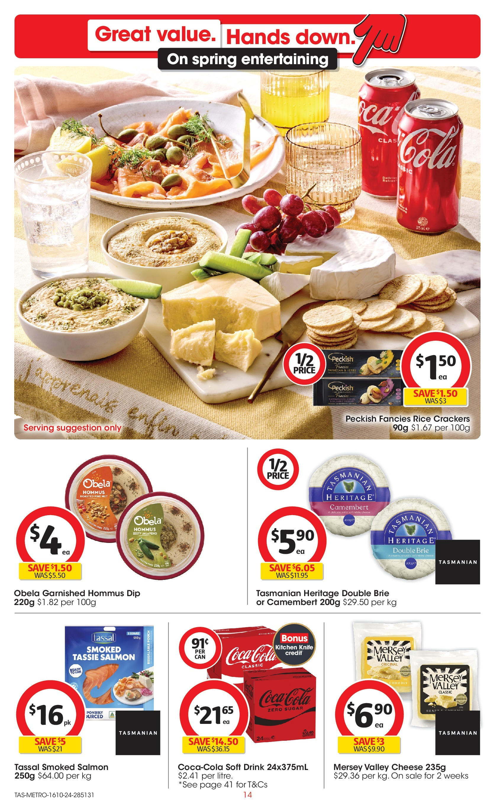 ﻿﻿Coles catalogue valid from 16/10/2024 > Online Australia | Page: 14 | Products: Cheese, Rice, Coca Cola, Sugar