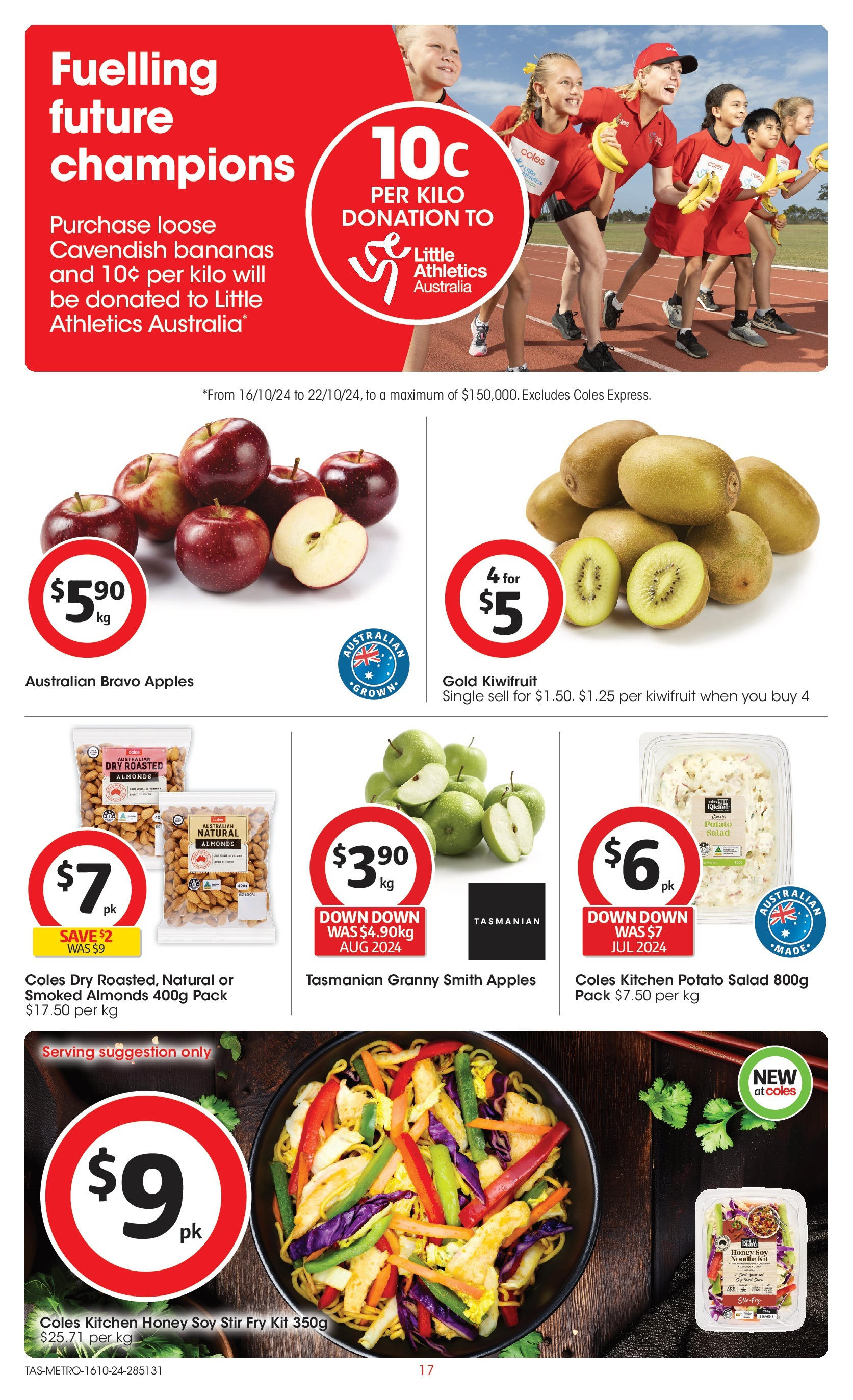 ﻿﻿Coles catalogue valid from 16/10/2024 > Online Australia | Page: 17 | Products: Almonds, Apples, Bananas, Salad