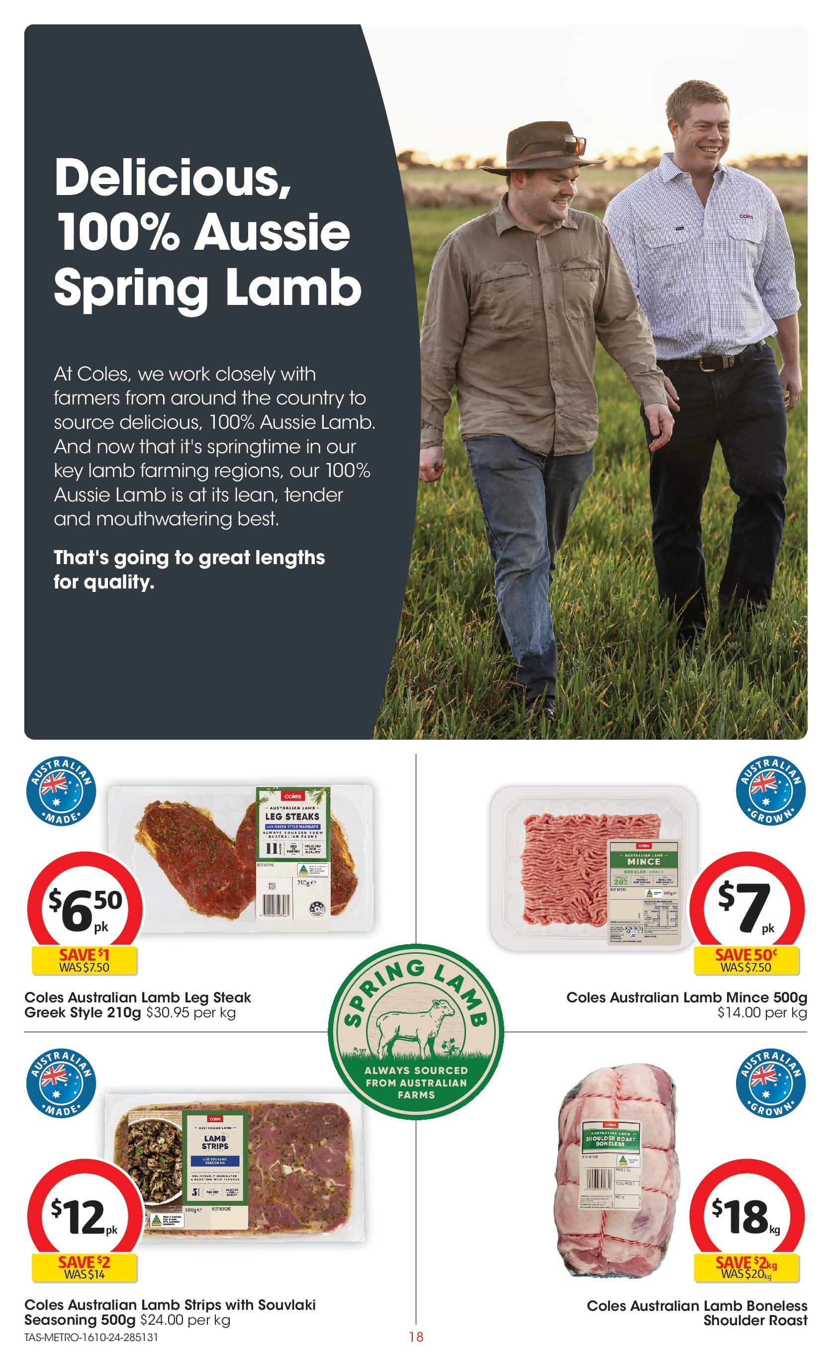 ﻿﻿Coles catalogue valid from 16/10/2024 > Online Australia | Page: 18 | Products: Lamb, Steak