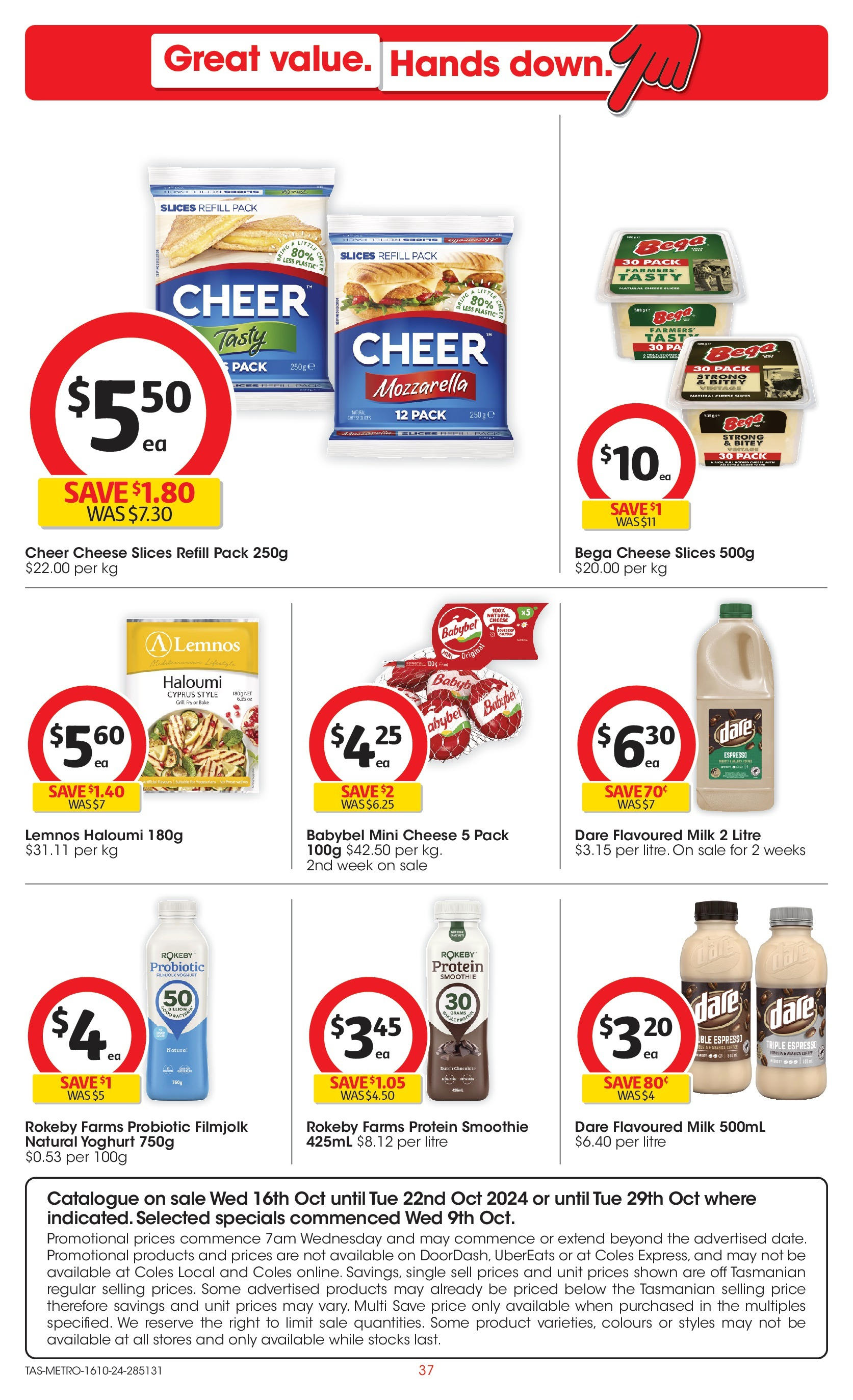 ﻿﻿Coles catalogue valid from 16/10/2024 > Online Australia | Page: 37 | Products: Milk, Cheese, Yoghurt, Chocolate