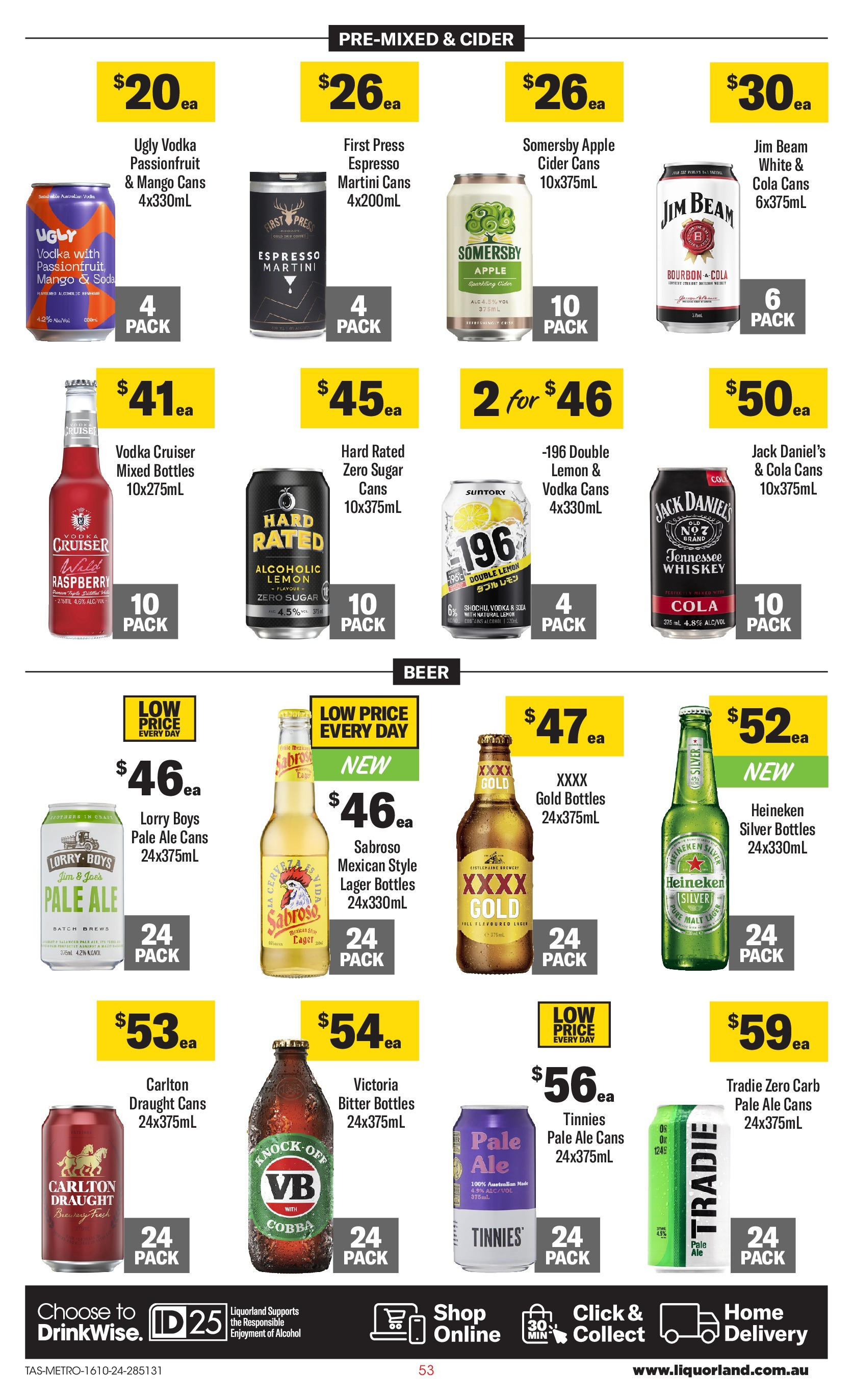 ﻿﻿Coles catalogue valid from 16/10/2024 > Online Australia | Page: 53 | Products: Vodka, Whiskey, Raspberry, Press